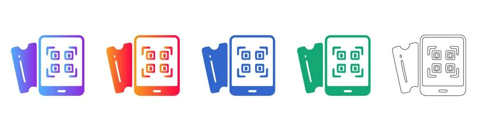 Scan qr code smartphone icon for mobile payment services Illustrazione stock