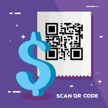 Scan qr code with symbol dollar Stock-Illustration