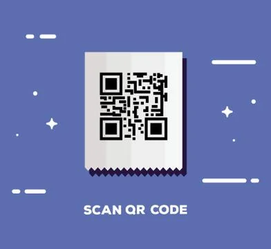 Scan qr code in voucher paper Stock-Illustration