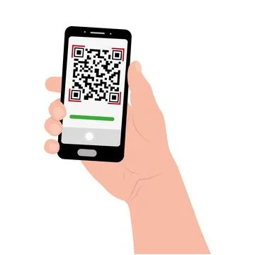 Scan the QR code on your mobile phone. Electronic, digital technologies, barc Stock Illustration