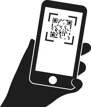 Scan the QR code on your smartphone. Vector image. 库存插图