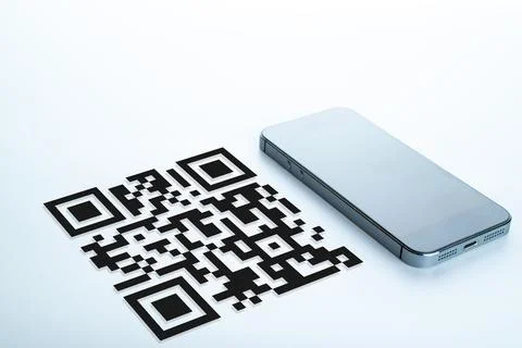 Scan qrcode. Digital mobile smart phone with qr code scanner on smartphone sc Stock Photos