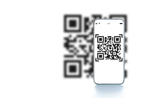 Scan qrcode. Digital mobile smart phone with qr code scanner on smartphone sc Foto stock