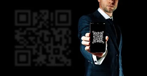 Scan qrcode. Digital mobile smart phone with qr code scanner on smartphone sc Foto stock