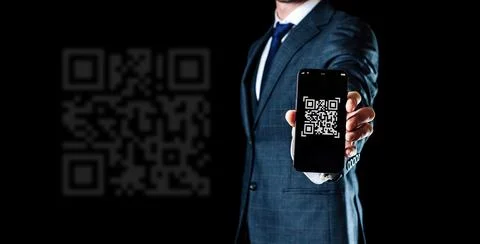 Scan qrcode. Digital mobile smart phone with qr code scanner on smartphone sc Stock Photos