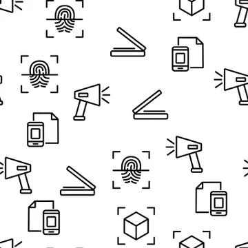 Scan Reading Vector Seamless Pattern Stock Illustration