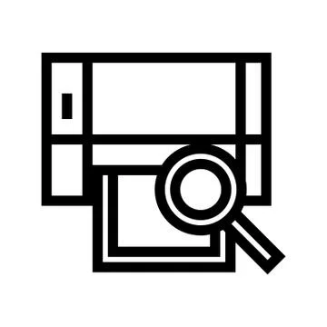 Scan &amp; Search Printer Icon Stock Illustration