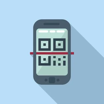 Scan sign pay icon flat vector. Scan receipt Illustrazione stock