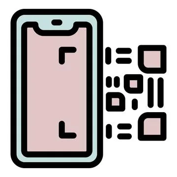 Scan smartphone icon outline vector. Screen scanner Stock Illustration