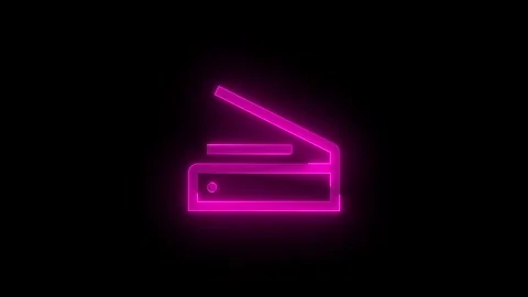 Scan stroke icon glowing neon animation Stock Footage 289521117