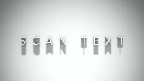 Scan text 3D title animation with shadows on a white background Stock Footage 297671924