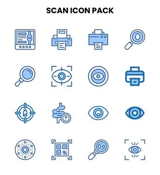 Scan Two Colour Vector Icons Pack イラスト素材
