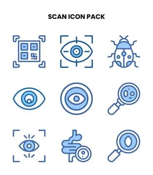 Scan Two Colour Vector Icons Pack Stock Illustration