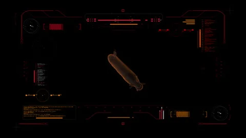 Scan of USS Nuclear-Powered Virginia-Class Fast-Attack Submarine. Stock Footage 329676187