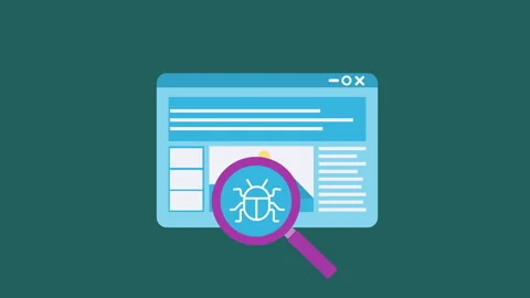 Scan Website for Bugs 2d Animation with Alpha Matte Stock Footage 336039154