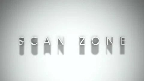 Scan zone 3D title animation with shadows on a white background Stock Footage 297518184