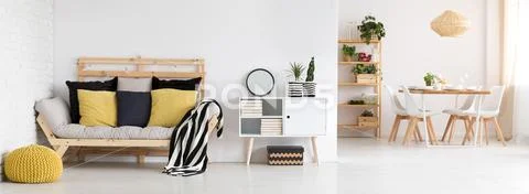 Scandi apartment interior Stock Photos