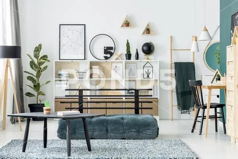 Scandi living room interior Stock Photos