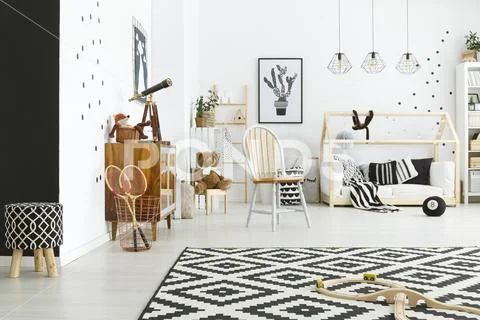 Scandi style child room Stock Photos