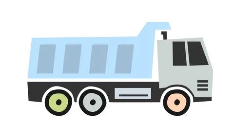 Scandi style dump truck vector illustration for kids 스톡 일러스트