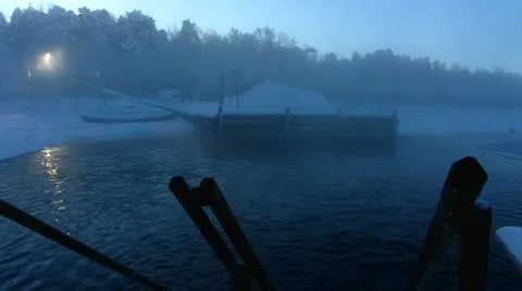 Scandinavia Finland Finnish people hot sauna swim frozen Baltic sea Stock Footage