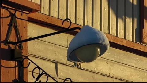Scandinavia Finland Rauma old town nostalgic lamp Stock Footage