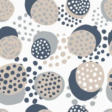 Scandinavian abstract dot simple seamless pattern on white background. Illustrazione stock