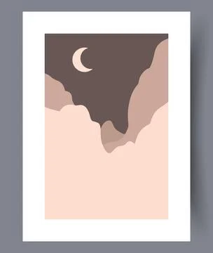 Scandinavian abstract vector print set. Stock Illustration