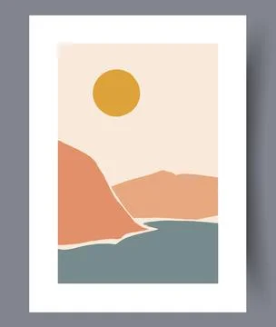 Scandinavian abstract vector print set. Stock Illustration