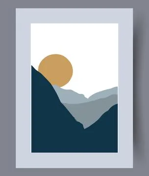 Scandinavian abstract vector print set. Stock Illustration