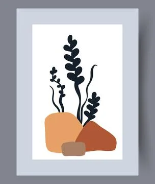 Scandinavian abstract vector print set. Stock Illustration