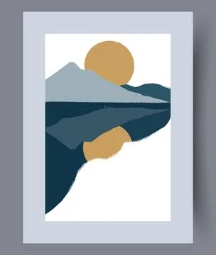 Scandinavian abstract vector print set. Illustrazione stock