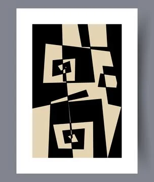 Scandinavian abstract vector print set. Stock Illustration