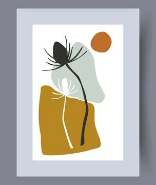Scandinavian abstract vector print set. Stock Illustration