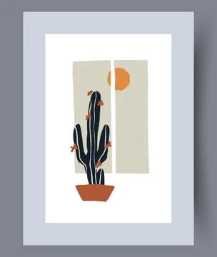 Scandinavian abstract vector print set. Stock Illustration