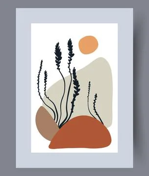 Scandinavian abstract vector print set. Stock Illustration