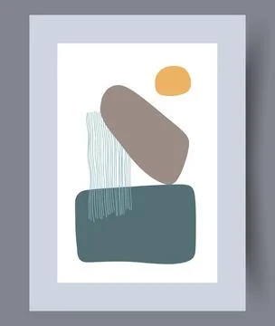 Scandinavian abstract vector print set. Stock Illustration