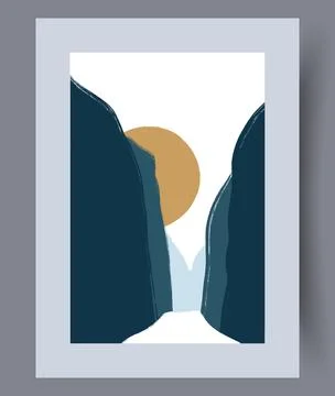 Scandinavian abstract vector print set. Stock Illustration