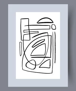 Scandinavian abstract vector print set. Illustrazione stock