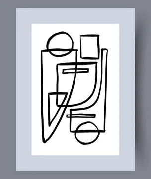 Scandinavian abstract vector print set. Stock-Illustration