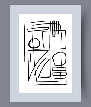 Scandinavian abstract vector print set. Stock Illustration