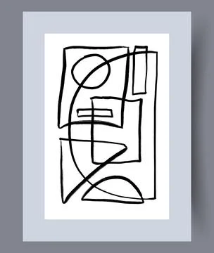 Scandinavian abstract vector print set. Stock Illustration