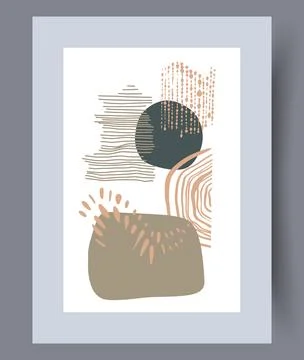Scandinavian abstract vector print set. Stock Illustration