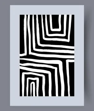 Scandinavian abstract vector print set. Stock Illustration