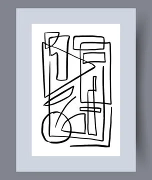 Scandinavian abstract vector print set. Stock Illustration