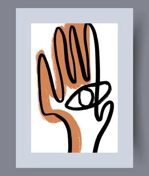 Scandinavian abstract vector print set. Stock Illustration