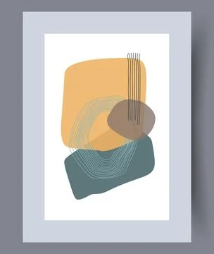 Scandinavian abstract vector print set. Stock Illustration