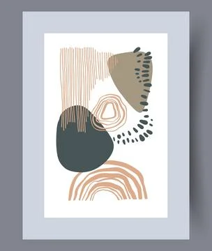 Scandinavian abstract vector print set. Stock Illustration
