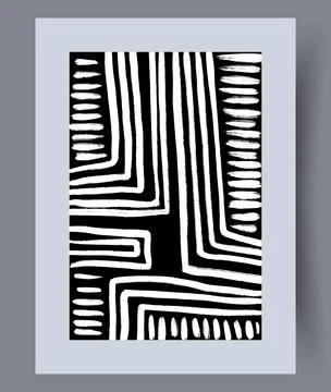 Scandinavian abstract vector print set. Stock Illustration