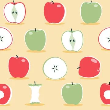 Scandinavian-Apples-Pattern Stock Illustration